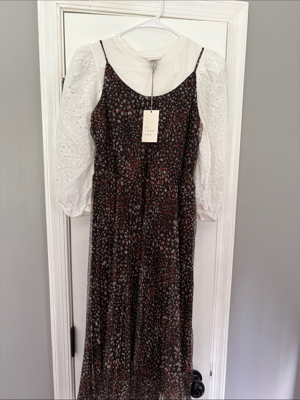 Brown and Black Floral Maxi Dress